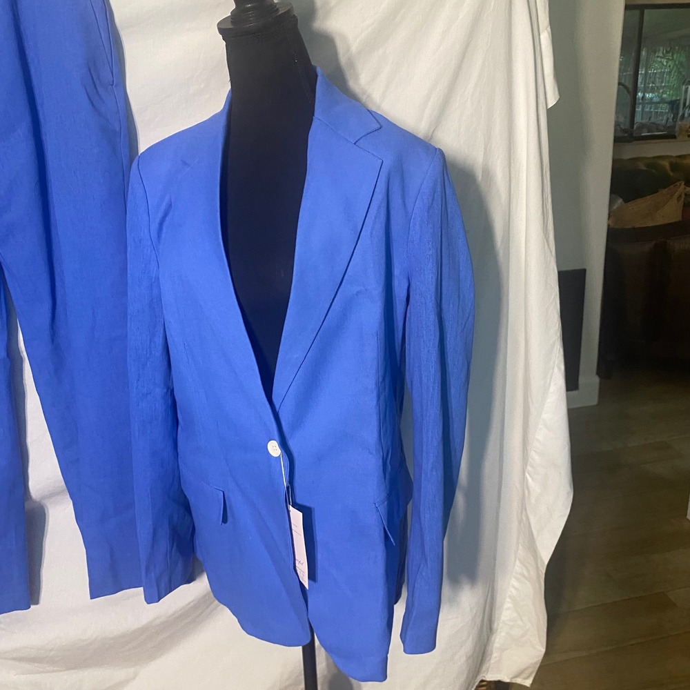 Beautiful Royal Blue 3 Piece Suit Set Blazer Vest Trousers Women XXL New - Picture 4 of 7